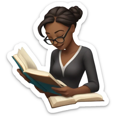 Caitlyn reading a book sticker