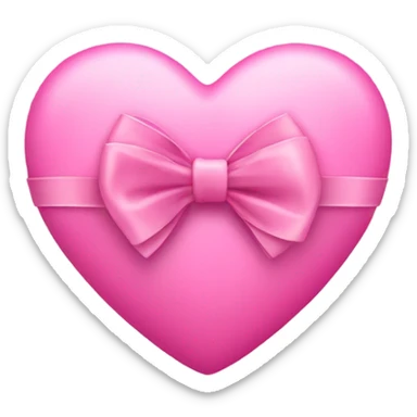a pink heart with a bow  sticker