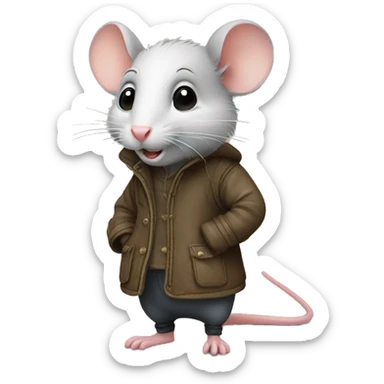 A rat standing with boots sticker