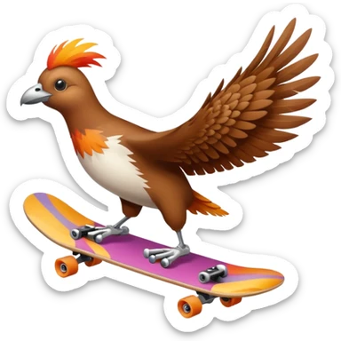 skateboarding bird sticker