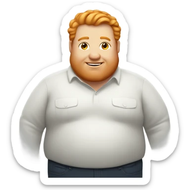 fat white guy with ginger hair sticker