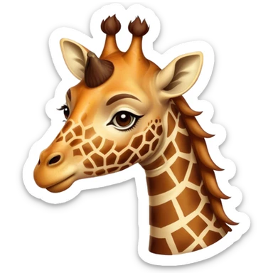 Vintage circus giraffe wearing neck ruffle sticker