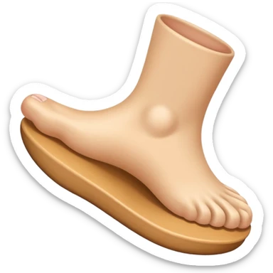 foot with sole and heel visible, cute and friendly expression emoji style sticker