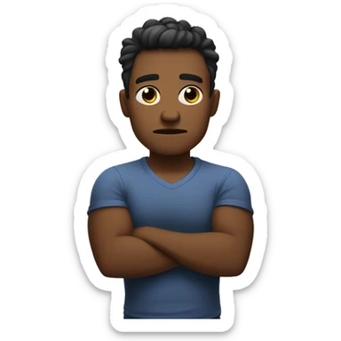 Upset with arms crossed sticker