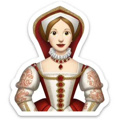 Mary Tudor I detailed white and red sticker