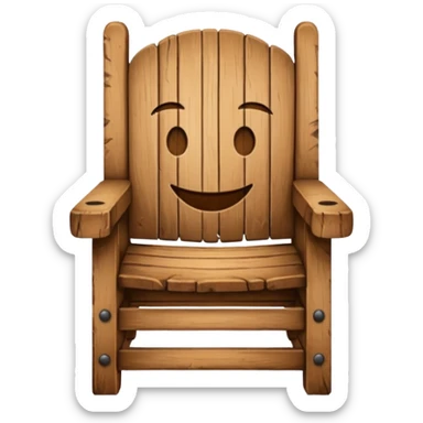 Chair with face sticker