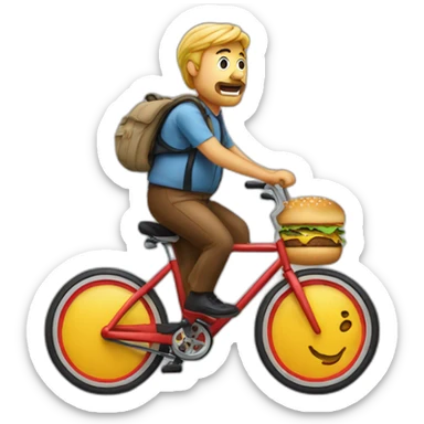 Big mac riding on a bicycle sticker
