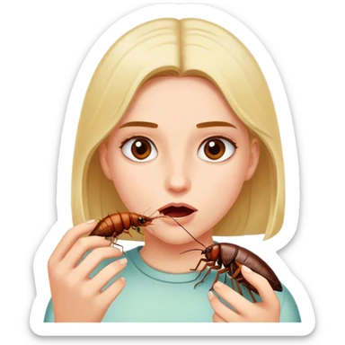  Girl eating cockroach كوكوتاما  sticker