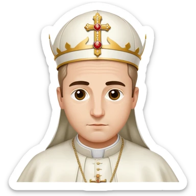 Young pope with modern papal attire sticker