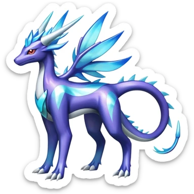 Shiny Colorful Iridescent Amaura-Dialga-Suicune-fakemon (full body) sticker