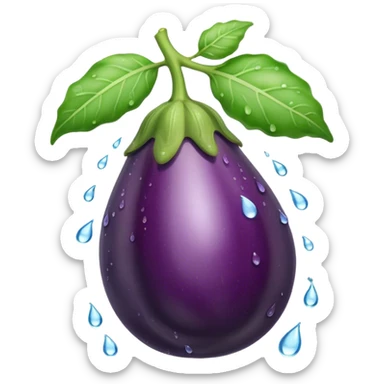 Aubergine avec des gouttes d’eau  sticker