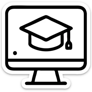 Icon school online education  sticker