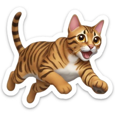 bengal cat pouncing sticker
