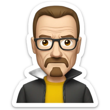 Walter White wearing a Batman suit, no mask, no cowl sticker