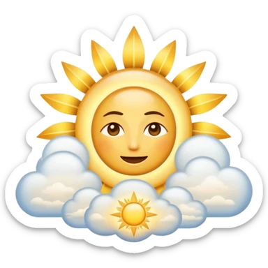 "Create a warm emoji representing morning spiritual awakening. Golden sunrise rays, soft light beams, peaceful clouds, or spiritual symbols like crosses, crescents, or light. No human figures - focus on light, warmth, and divine energy." sticker
