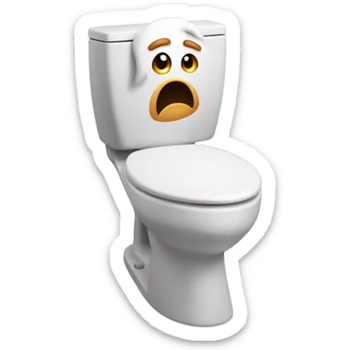 Head comes out of toilet sticker