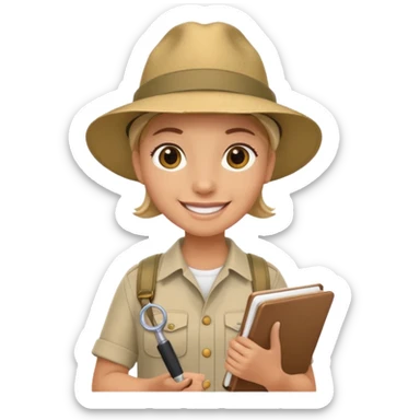 island tour guide with a notebook  sticker