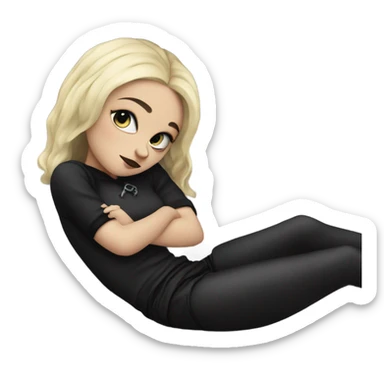 Blonde goth girl sleeping on a pillow sticker
