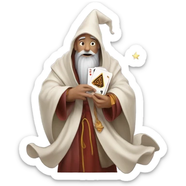 Wizard playing cards sticker