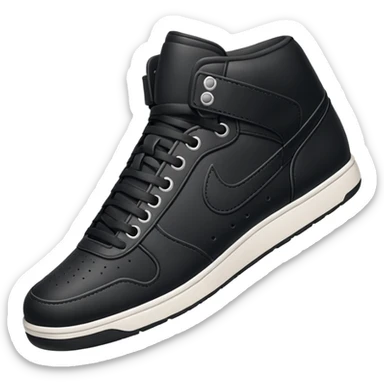 an ios genmoji for a black mid top sneakers sticker