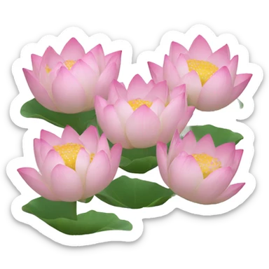 6 lotus flowers sticker