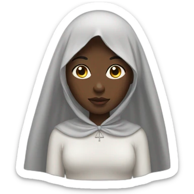 Black girl with Christian veil sticker