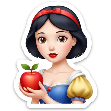 Snow White holding an apple sticker
