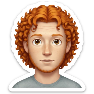 Man with ginger curls and freckles sticker