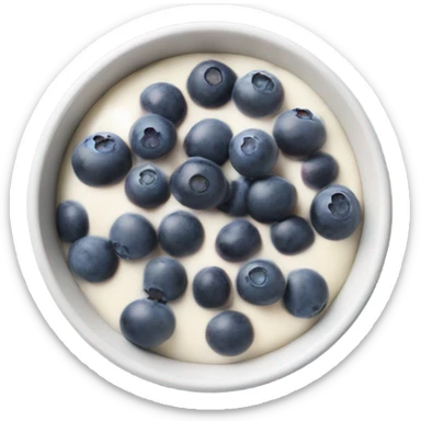 White acai bowl with blueberries , view from top, minimalism  sticker