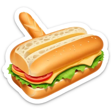 sandwich with baguette brad sticker