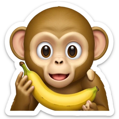 retarded looking monkey sucking a banana sticker