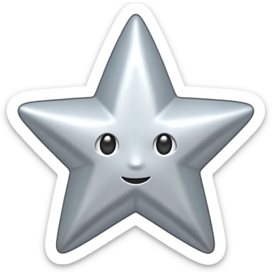 shining silver star sticker