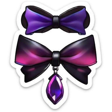  kawaii edgy black purple red ethereal fantasy beautiful elegant nargacuga-Noivern-cat-Fakemon collar harness bow tie jewelries sticker