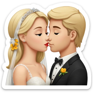 Wedding couple kissing  sticker