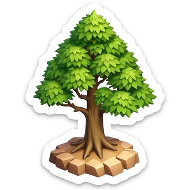 isometric view rugged small tree sticker