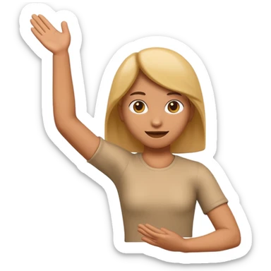 3D emoji style person throwing, arm extended, centered, soft shadow, white background. sticker