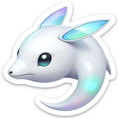 Futuristic Celestial Iridescent white pale fakemon sticker
