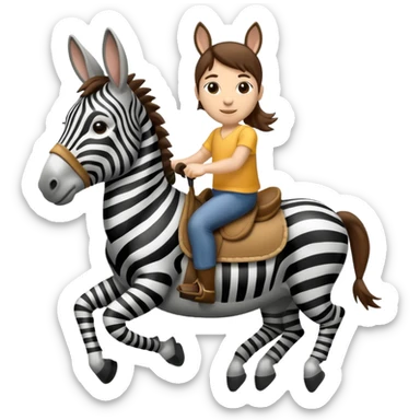 Donkey riding zebra sticker