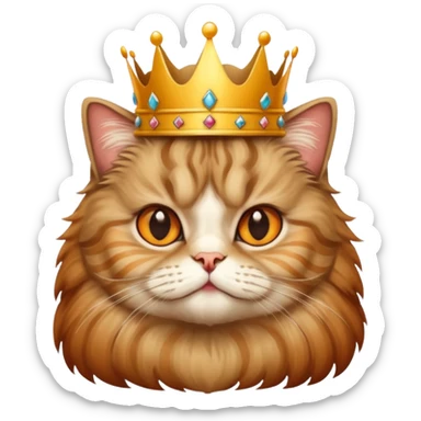 Persian cat tabby with crown king sticker