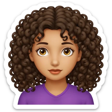GIRL WITH CURLY DARK BROWN HAIR AND OLIVE SKIN sticker