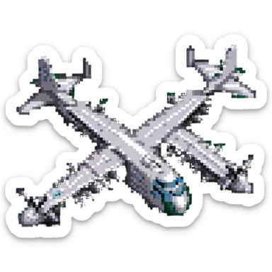 AC-130 gunship military aircraft with visible weapons and cannons sticker