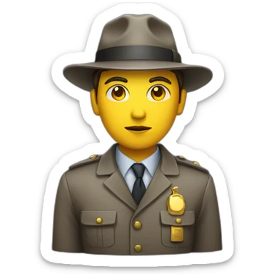 gender ambiguous detective with yellow skin sticker