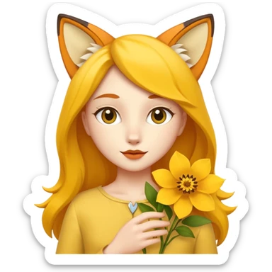 a flower in hand that holds the Fox sticker