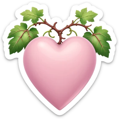Pale pink heart with the grapevine  sticker