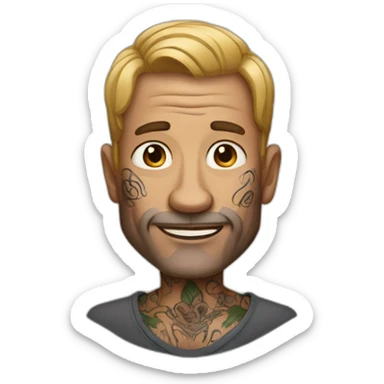 50 year old man with tattoos sticker