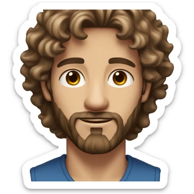 40y male, blue eyes, lightbrown Cool wavy hair, nice beard, sunkissed sticker