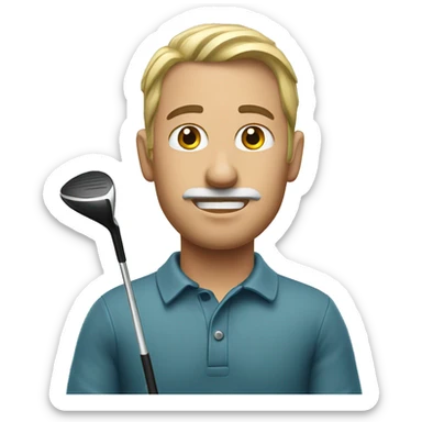 Man with a golf club  sticker