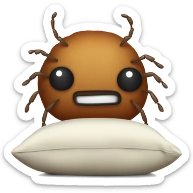 Tick on a pillow sticker