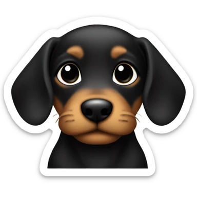 Baby dackel in schwarz sticker