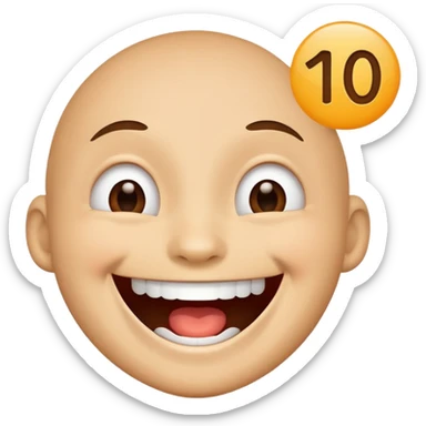 Laughing face with the number 100 sticker